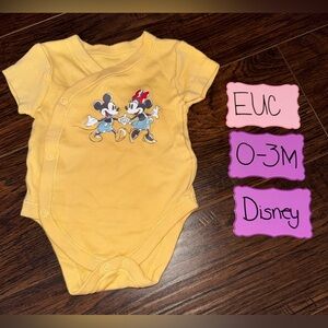 Disney Mickey and Minnie Yellow Bodysuit 0-3M